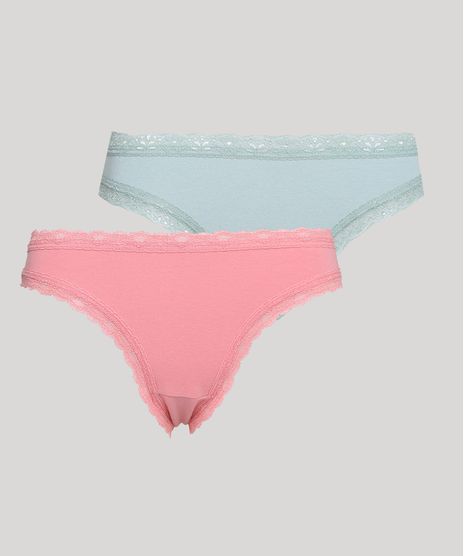 Kit-de-2-Calcinhas-Biquini-em-Malha-com-Renda-Multicor-9956918-Multicor_1