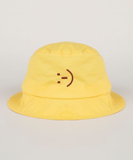 Chapeu-de-Sarja-Masculino-Bucket-com-Bordado-Amarelo-Claro-9957462-Amarelo_Claro_1