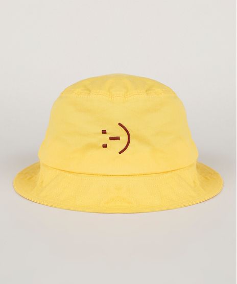 Chapeu-de-Sarja-Masculino-Bucket-com-Bordado-Amarelo-Claro-9957462-Amarelo_Claro_1