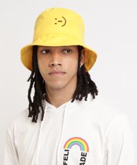 Chapeu-de-Sarja-Masculino-Bucket-com-Bordado-Amarelo-Claro-9957462-Amarelo_Claro_2