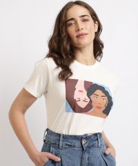 T-shirt-Feminina-Mindset--Rostos--Manga-Curta-Decote-Redondo-Off-White-9960576-Off_White_1