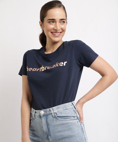 T-shirt-Feminina-Mindset--Heart-breaker--Manga-Curta-Decote-Redondo-Azul-Marinho-9960567-Azul_Marinho_1