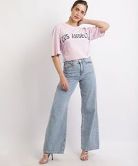 T-shirt-Feminina-Mindset--Los-Angeles--Manga-Curta-Decote-Redondo-Rosa-Claro-9960577-Rosa_Claro_3