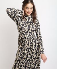 Vestido-Feminino-Mindset-Midi-Estampado-Floral-Margaridas-Manga-Longa-Gola-Alta-Preto-9962192-Preto_4