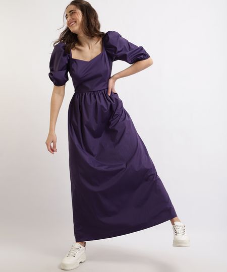 Vestido-Feminino-Mindset-Longo-Manga-3-4-Bufante-Decote-Princesa-Roxo-9962197-Roxo_1