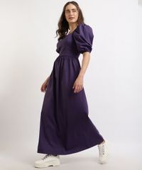 Vestido-Feminino-Mindset-Longo-Manga-3-4-Bufante-Decote-Princesa-Roxo-9962197-Roxo_3