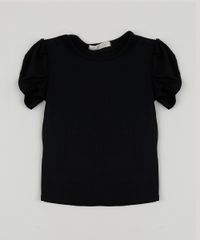 Blusa-Infantil-Canelada-Manga-Curta-Bufante-Gola-Alta-Preta-9944592-Preto_1