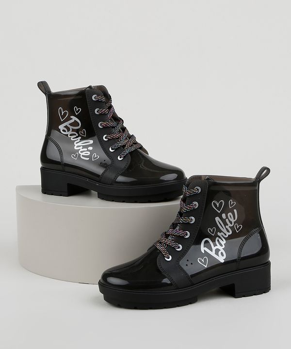 Bota Coturno Infantil Barbie Grendene Preta 28