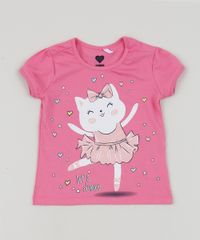 Blusa-Infantil-Gata-Bailarina-Manga-Curta-Decote-Redondo-Rosa-9953014-Rosa_1