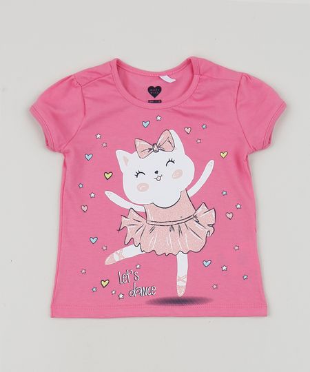 Blusa-Infantil-Gata-Bailarina-Manga-Curta-Decote-Redondo-Rosa-9953014-Rosa_1 Blusa-Infantil-Gata-Bailarina-Manga-Curta-Decote-Redondo-Rosa-9953014-Rosa_1