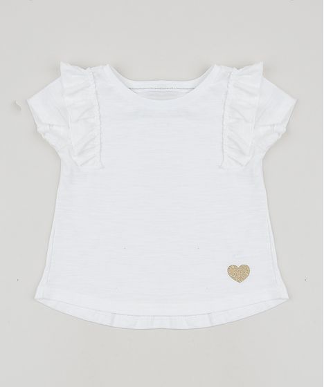 camisa infantil feminina branca