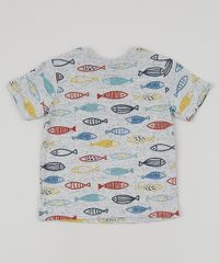 Camiseta-Infantil-Estampada-de-Peixes-com-Bolso-Manga-Curta-Cinza-9947890-Cinza_2