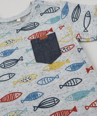 Camiseta-Infantil-Estampada-de-Peixes-com-Bolso-Manga-Curta-Cinza-9947890-Cinza_4