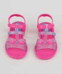 Sandália da Barbie com Carrinho Rosa Infantil Diagonal