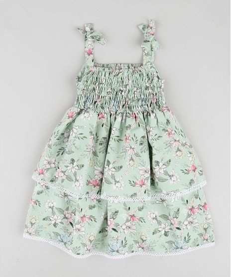 Vestido-Infantil-em-Camadas-Estampado-Floral-com-Lacos-Alca-Media-Verde-9906259-Verde_1