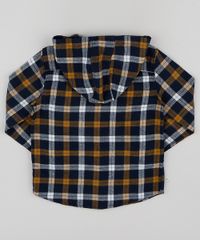 Camisa-Infantil-Estampada-Xadrez-em-Flanela-com-Bolso-e-Capuz--Amarela-9808438-Amarelo_2