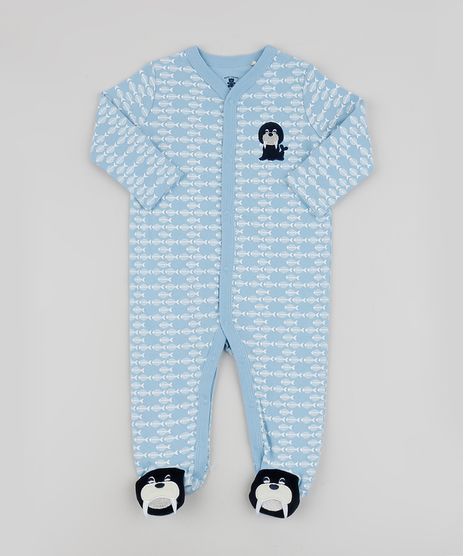 Macacao-Infantil-Leao-Marinho-Estampado-de-Espinha-de-Peixe-com-Pezinho-Manga-Longa-Azul-9850076-Azul_1