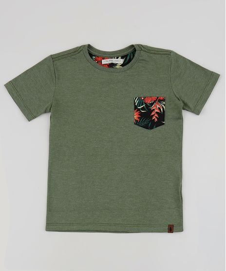 Camiseta-Infantil-com-Bolso-Estampado-de-Folhagem-Manga-Curta-Verde-9952392-Verde_1