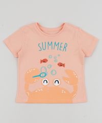 Camiseta-Infantil--Summer--Caranguejo-Manga-Curta-Laranja-9952866-Laranja_1