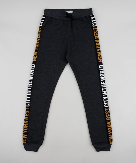 Calca-de-Moletom-Juvenil---New-York-Best-City--Chumbo-9953813-Chumbo_1