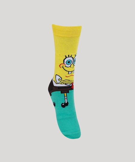 Meia-Masculina-Cano-Alto-Bob-Esponja-Amarela-9957143-Amarelo_1