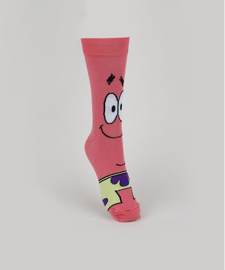 Meia-Masculina-Cano-Alto-Patrick-de-Bob-Esponja-Rosa-9957144-Rosa_1