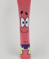 Meia-Masculina-Cano-Alto-Patrick-de-Bob-Esponja-Rosa-9957144-Rosa_3