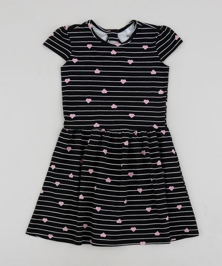 Vestido-Infantil-Estampado-Listrado-com-Coracoes-Manga-Curta-Preto-9961593-Preto_1 Vestido-Infantil-Estampado-Listrado-com-Coracoes-Manga-Curta-Preto-9961593-Preto_1