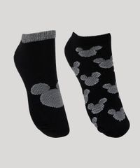 Kit-de-2-Meias-Femininas-Mickey-Cano-Baixo-Preta-9961828-Preto_1