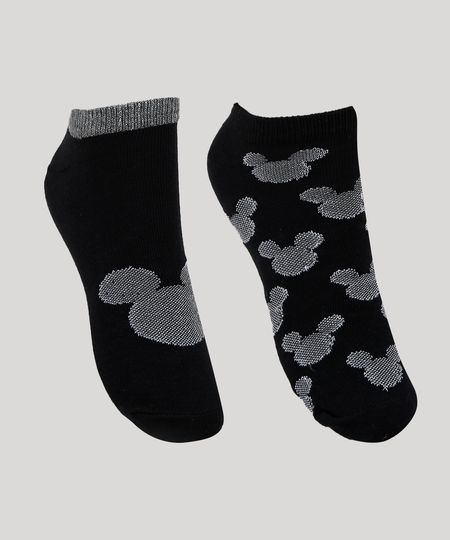 Kit-de-2-Meias-Femininas-Mickey-Cano-Baixo-Preta-9961828-Preto_1
