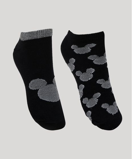 Kit-de-2-Meias-Femininas-Mickey-Cano-Baixo-Preta-9961828-Preto_1