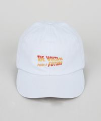 Bone-Masculino-de-Sarja--De-Volta-para-o-Futuro--Aba-Curva-Branco-9961890-Branco_1