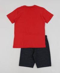 Conjunto-Infantil-de-Camiseta-Iron-Man-Manga-Curta---Short-de-Moletom-Vermelho-9954593-Vermelho_2