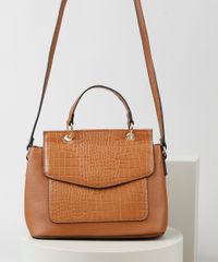 Bolsa-Feminina-Transversal-Media-com-Lapela-Croco-e-Alca-de-Mao-Caramelo-9845704-Caramelo_1