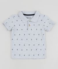 Polo-em-Piquet-Infantil-Estampada-de-Ancoras-Manga-Curta-Cinza-Mescla-9947842-Cinza_Mescla_1