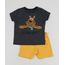 Conjunto-Infantil-Camiseta-Scooby-Manga-Curta-Cinza-Mescla-Escuro---Short--Mostarda-9952694-Mostarda_1
