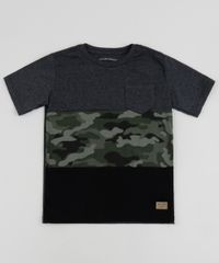 Camiseta-Infantil-com-Recorte-Estampado-Camuflado-e-Bolso-Manga-Curta-Gola-Careca-Cinza-Mescla-Escuro-9952988-Cinza_Mescla_Escuro_1