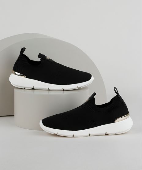 Tenis-Feminino-Bebece-Knit-Esportivo-com-Detalhe-Metalizado-Preto-9958447-Preto_1