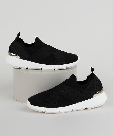 Tenis-Feminino-Bebece-Knit-Esportivo-com-Elastico-Cruzado-Preto-9958450-Preto_1