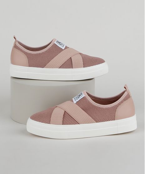 Tenis-Feminino-Bebece-Knit-Esportivo-com-Elastico-Cruzado-Rose-9958455-Rose_1