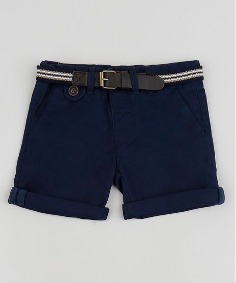 Bermuda-de-Sarja-Infantil-Alfaiatada-com-Cinto-Azul-Marinho-9810805-Azul_Marinho_1