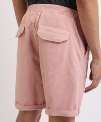 Bermuda-de-Sarja-Masculina-Reta-com-Cordao-Rosa-9957207-Rosa_2