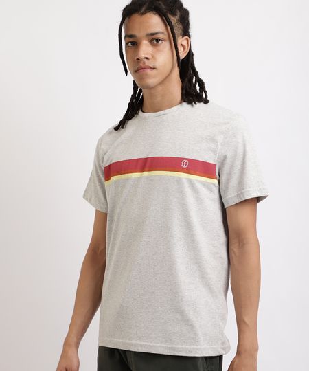 Camiseta-Masculina-com-Listras-Manga-Curta-Gola-Careca--Cinza-9960003-Cinza_1