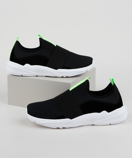 Tenis-em-Neoprene-Masculino-Oneself-Knit-Esportivo-com-Elastico-Preto-9958489-Preto_1