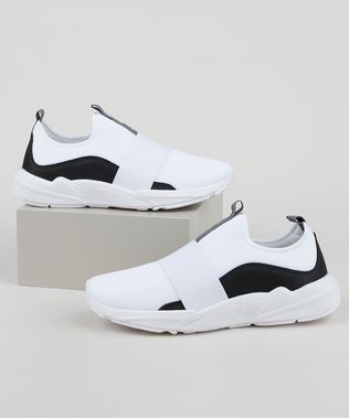 Tenis-em-Neoprene-Masculino-Oneself-Knit-Esportivo-com-Elastico-Branco-9958488-Branco_1