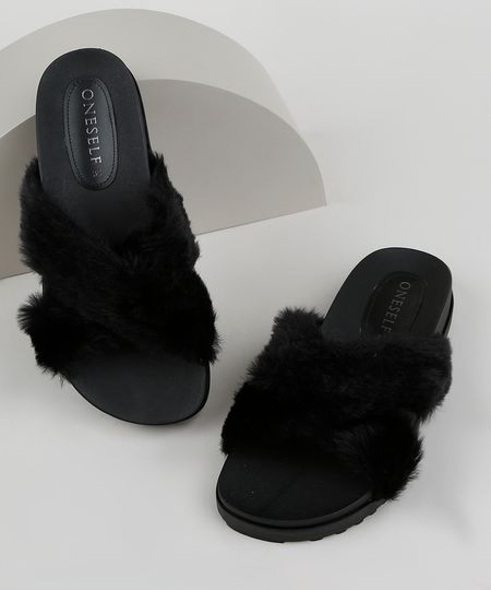 Rasteirinha-em-Pelo-Feminina-Oneself-com-Tiras-Cruzadas-Preta-9962429-Preto_1