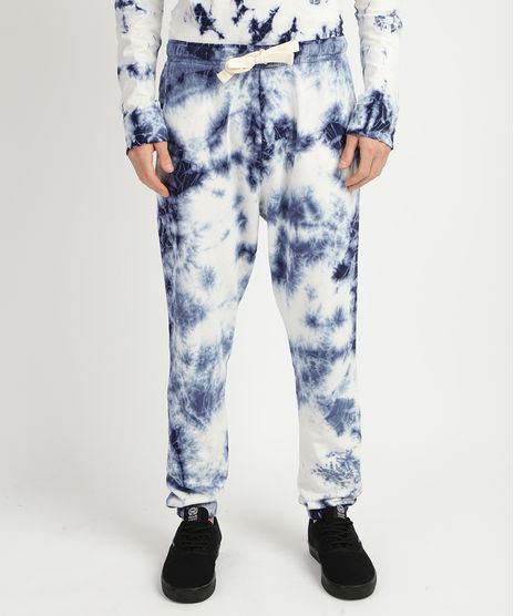 Calca-de-Moletom-Masculina-Jogger-Estampada-Tie-Dye-com-Cordao-Azul-9958646-Azul_1