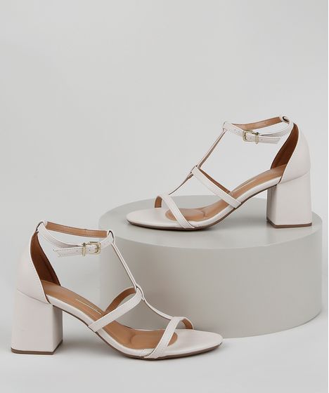 sandalia off white salto medio