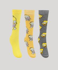 Kit-de-3-Meias-Masculinas-Cano-Alto-Os-Simpsons-Multicor-9960948-Multicor_1
