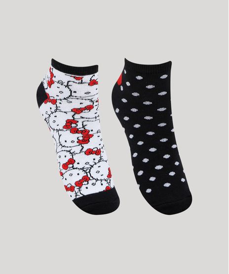 Kit-de-2-Meias-Femininas-Cano-Medio-Hello-Kitty-Multicor-9961793-Multicor_1